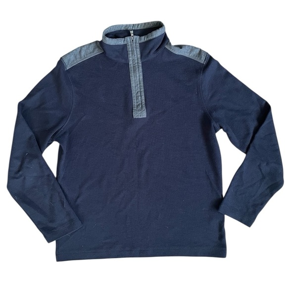 Banana Republic Other - Banana Republic Men’s Sweater Quarter Zip Pullover Cotton Navy Blue Size Large